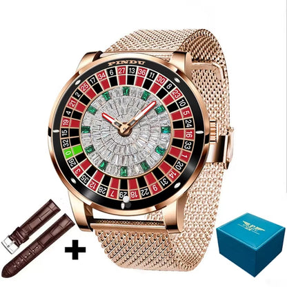 2024 New NH35 Automatic Mechanical Wristwatches Las Vegas Roulette INDU Watch Diamond Luminous ointer Jacob & Co Montre Homme